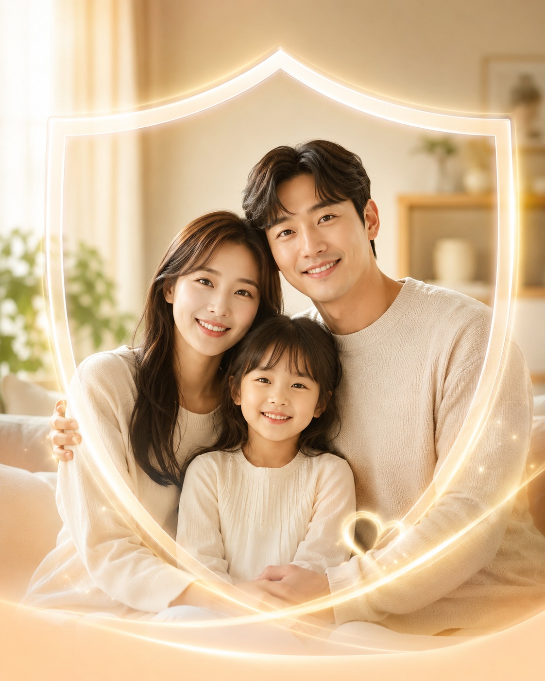 여자, 남자, 아이로 구성된 가족 암보험 메인 이미지